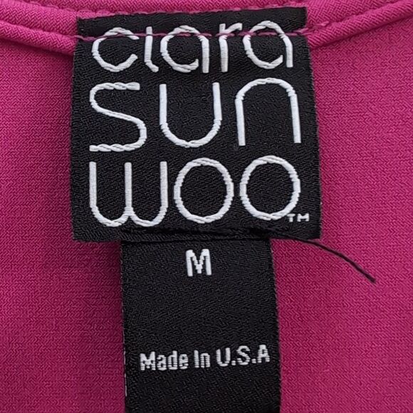 Clara Sun Woo Berry Cold Shoulder Dress Sz M - Picture 3 of 4